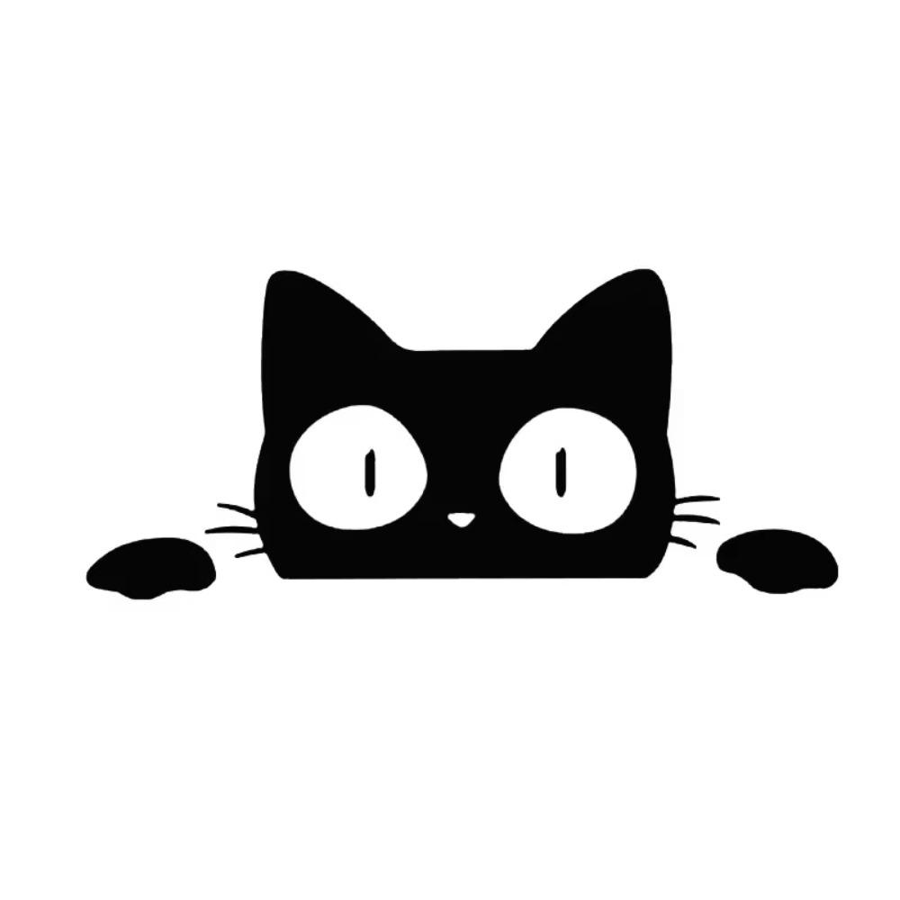 10pcs Waterproof Funny Kitty Decals Black White Car Styling Cover  Electric Motorcycle Stickers