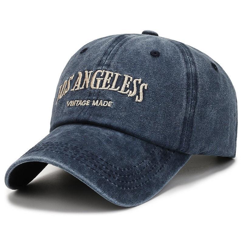 Unisex Distressed Embroidered Cotton Baseball Cap with Soft Brim for Sun Protection