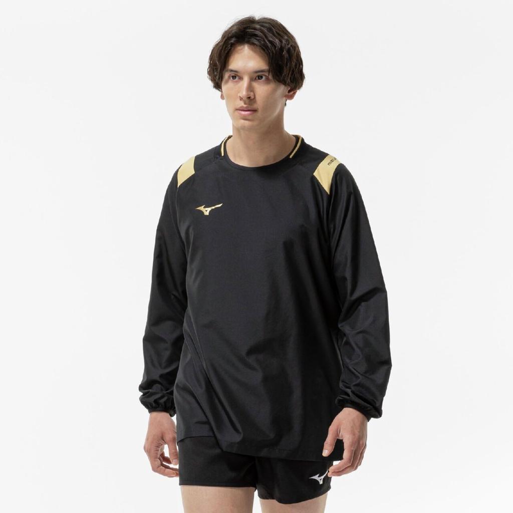Volleyball wear BASIC short-sleeved training top V2MEC531 Unisex Black x Gold L