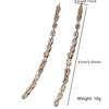 FYUAN Simple Geometric Zircon Crystal Earrings for Women Gold Copper Color Long Tassel Dangle Earrings Party Weddings Zircon