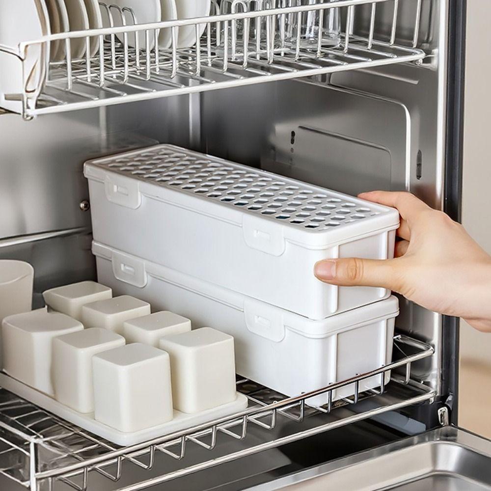 Food Grade Chopsticks Cleaning Storage Box Plastic Chopsticks Spoon Cleaning Box  for Kitchen