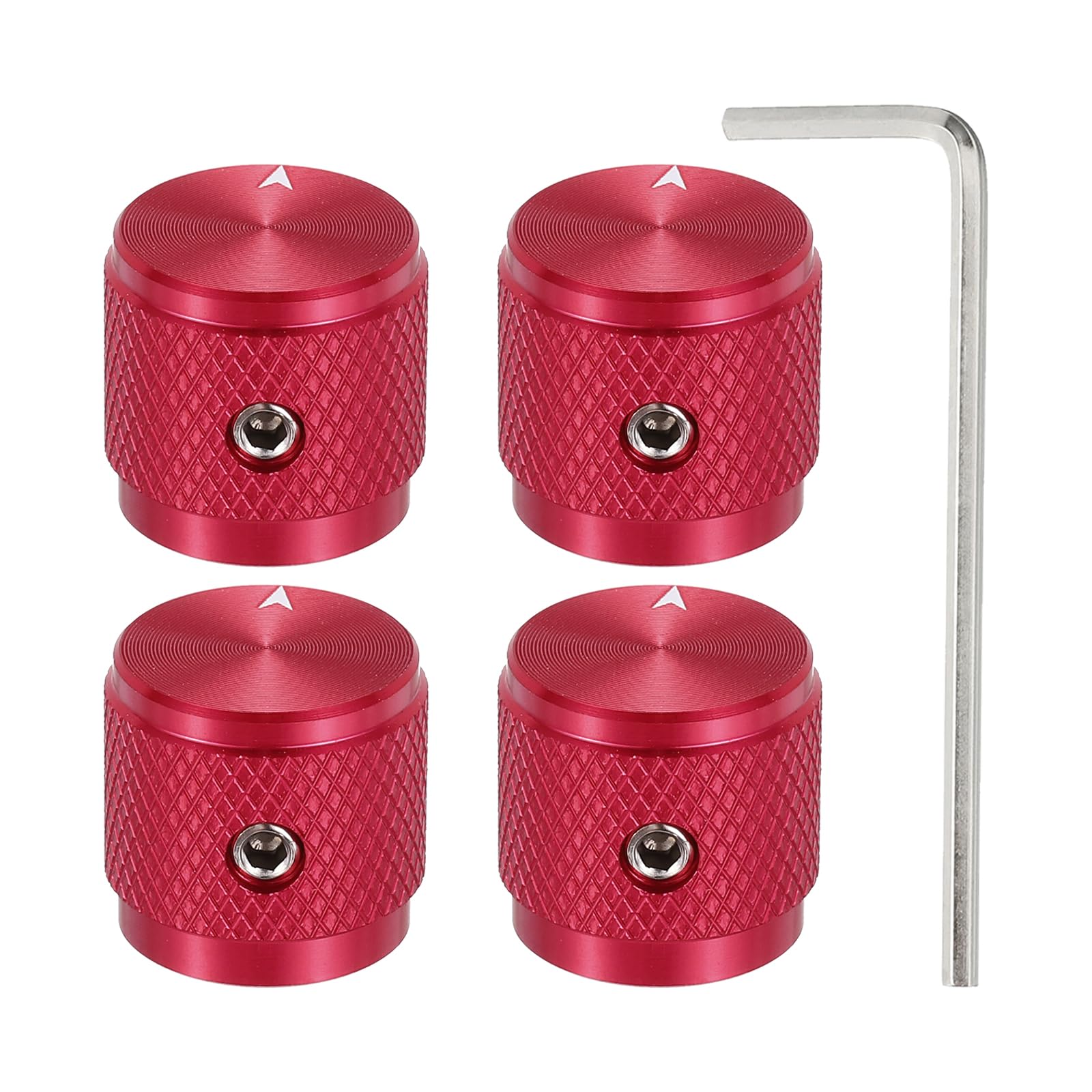 

uxcell 4-Piece Aluminum Potentiometer Knob, 14 (6mm) Universal Volume Tone Control Knob for Guitar with Arrow Indicators, 58 Red