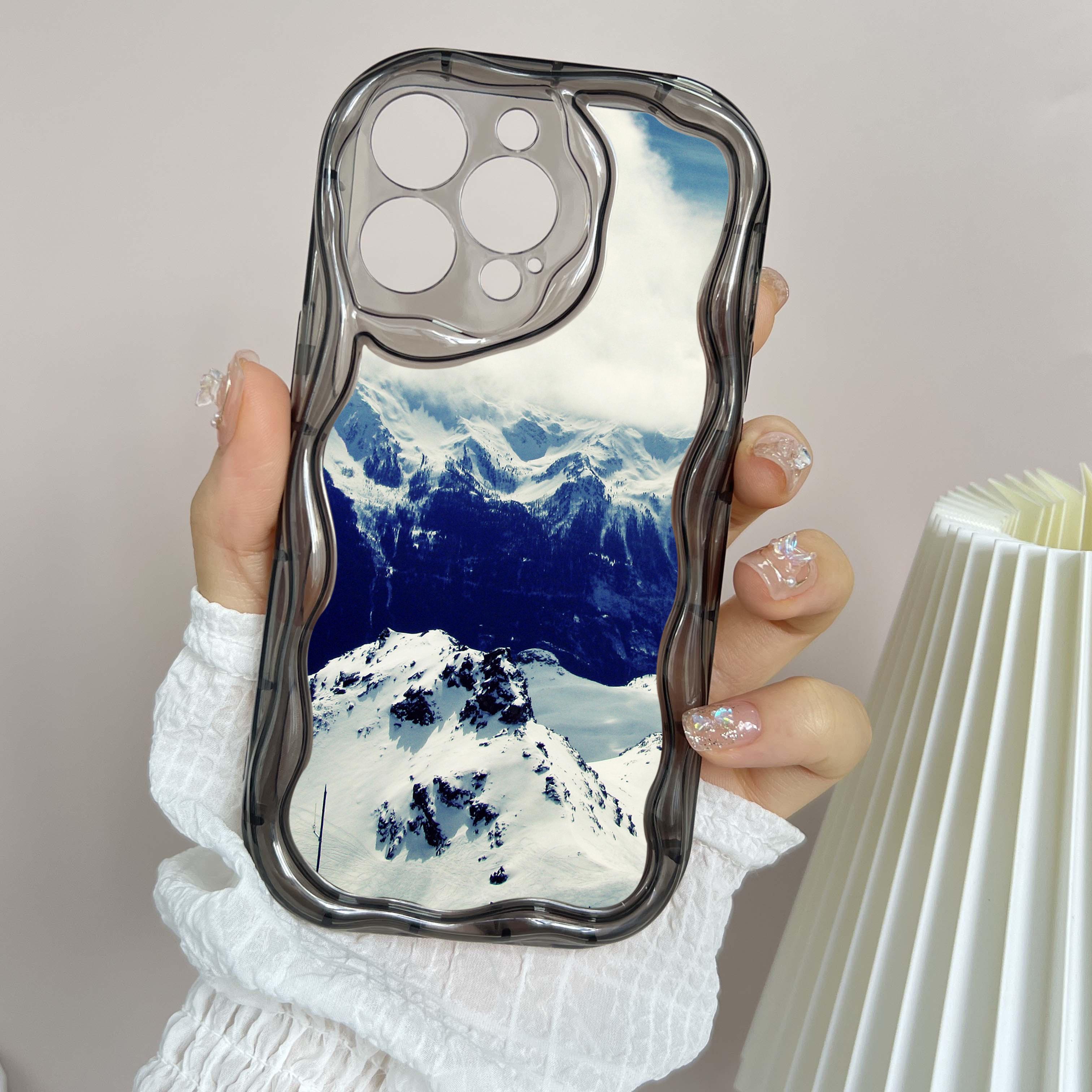 LZ25 Mountain Peak Forest Snow Clear мягкие волнистые чехлы для телефонов для iPhone 15 — фото 21