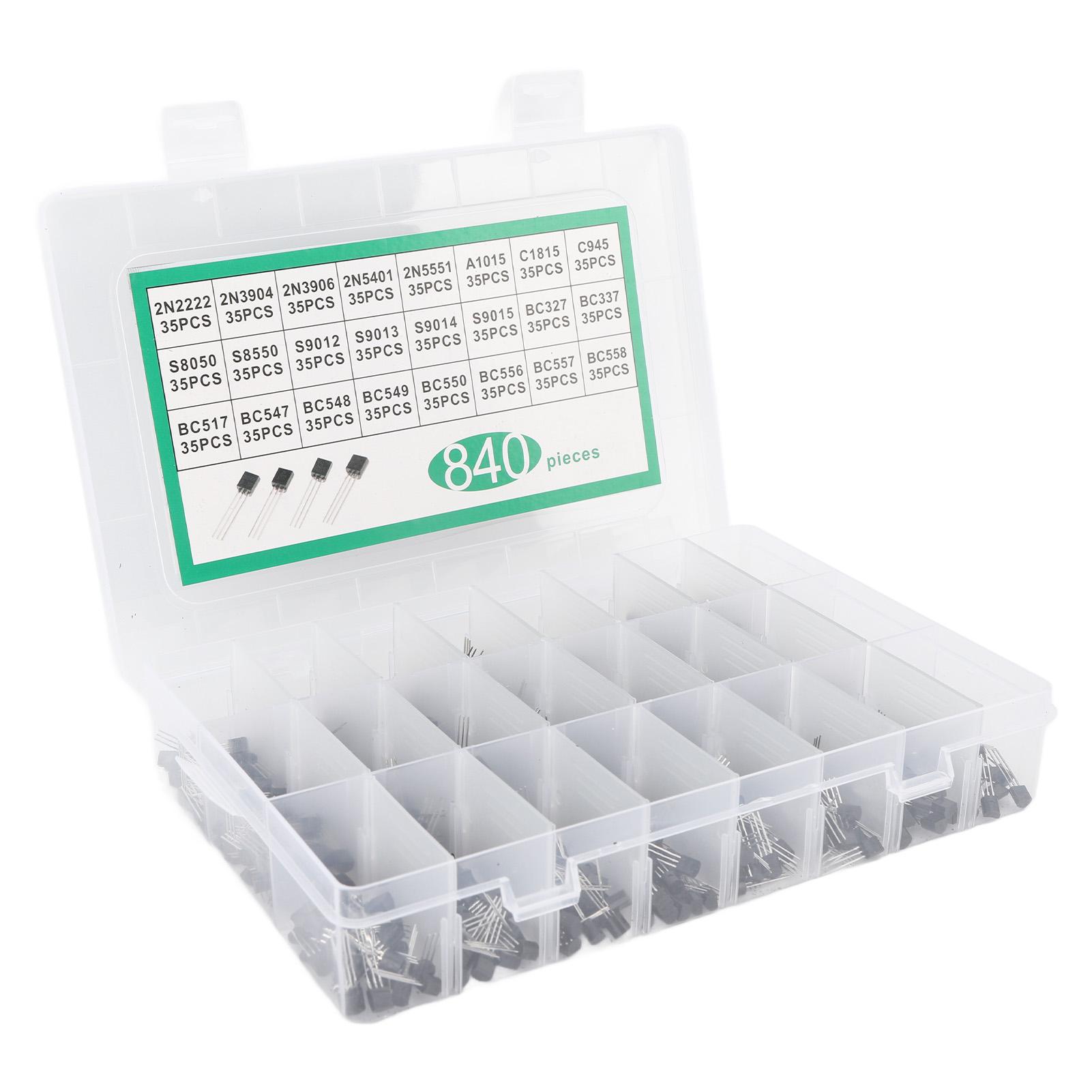 

840 шт. BC337 BC549 A1015 Транзистор Діод Тріод 24 Номінали NPN PNP Потужність Загального Призначення Транзистор Набір Асортимент
