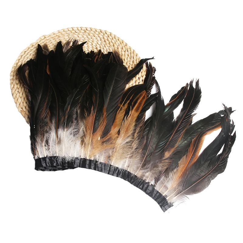 25-30Cm Tail Hair Feather Cloth With Cloth Strip Stage Clothing Skirt Feather Shawl Diy Decoration