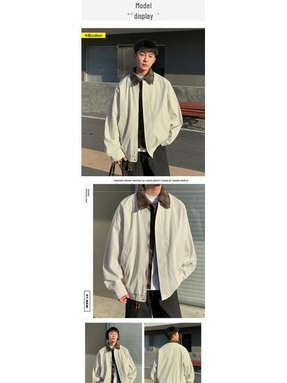 Men's Spring 2025 Loose Fit Lapel Jacket: Wear-resistant, Plus Size, Free Shipping