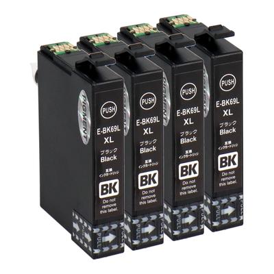 For Epson IC69 Compatible Hourglass Compatible ICBK69 Black 4 Compatible Ink Cartridges Pigment Ink Remaining Level Display Compatible [Horizontal