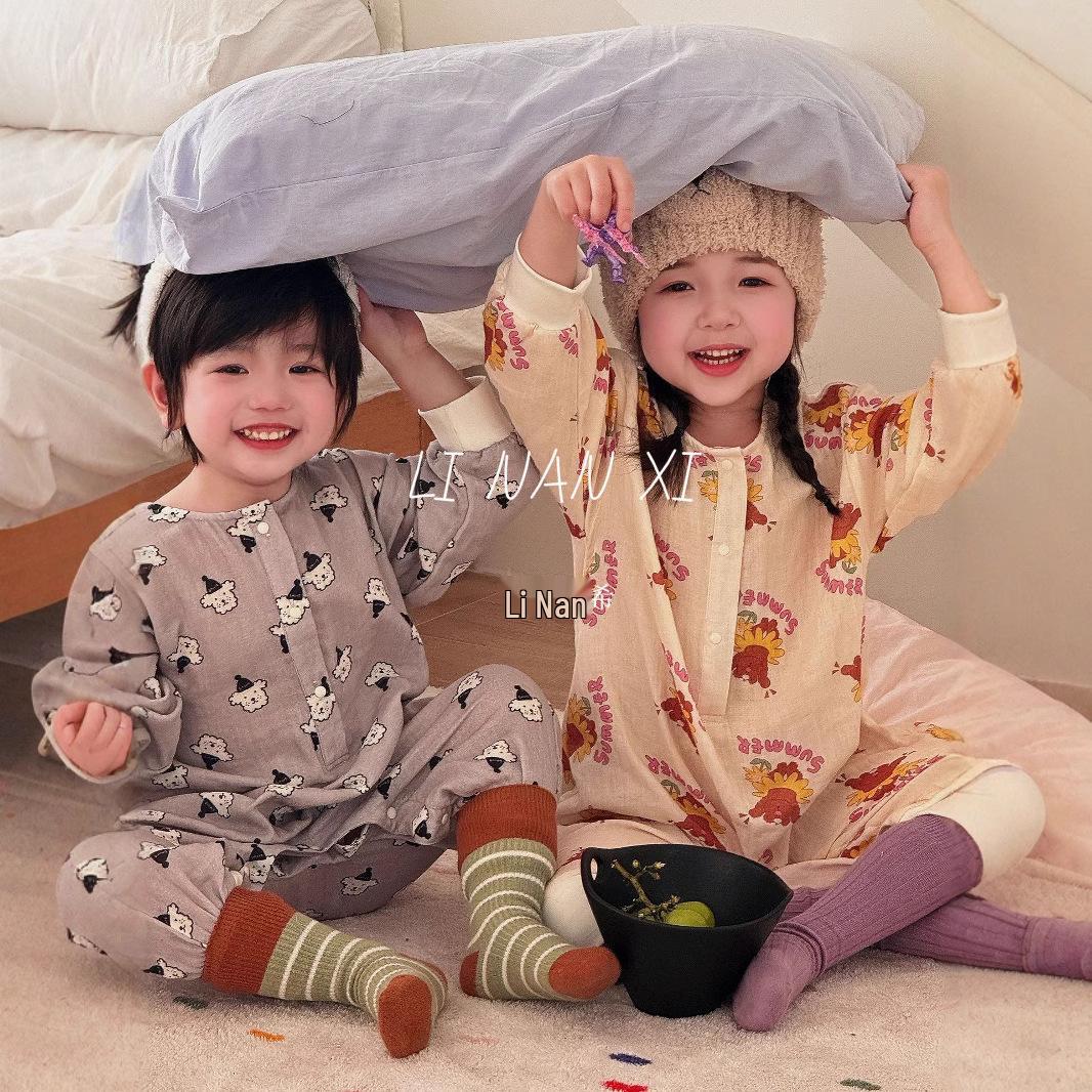 

Spring 2025 Cartoon Print Baby Romper - Pure Cotton One-Piece Homewear 80 cm