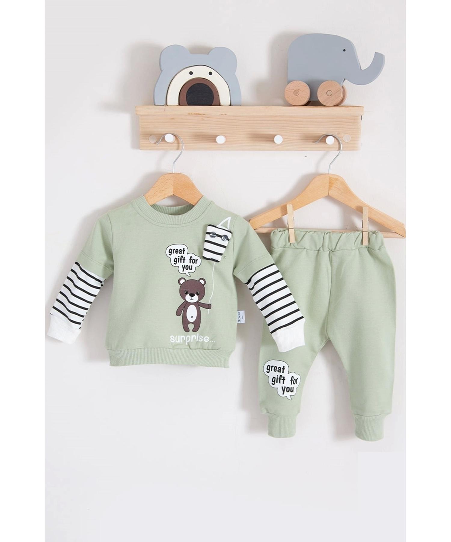 

Подарок для вас Узорчатый комплект из 2 предметов из 100% хлопка для мальчика