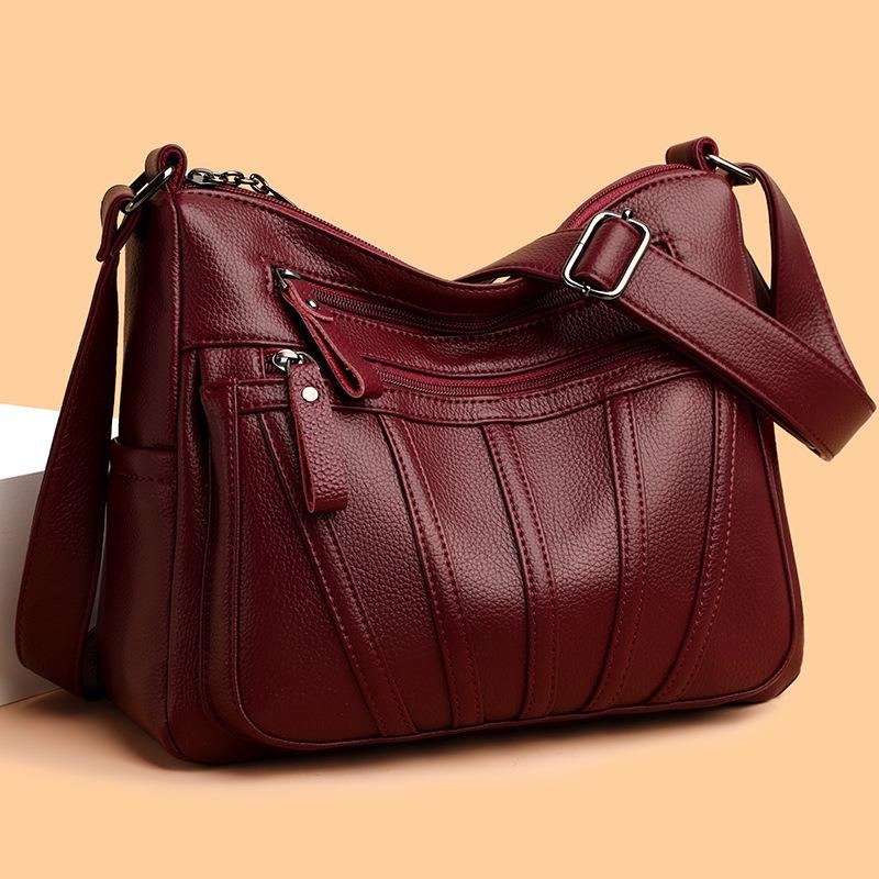 Duża pojemność Miękka torba Stylowa damska torba na jedno ramię Crossbody Tekstura Torba dla matki w średnim wieku