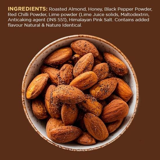 Open Secret Premium Roasted Black Pepper Almonds | 1 kg | Dry Fruits, Badam, Almonds 1kg, Nuts and Dry fruits (Pack of 1)
