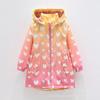 Autumn Girls Jacket Floral Fashion Windbreaker Coat Hooded Zipper Girls Outerwear Gifts Kids Clothes