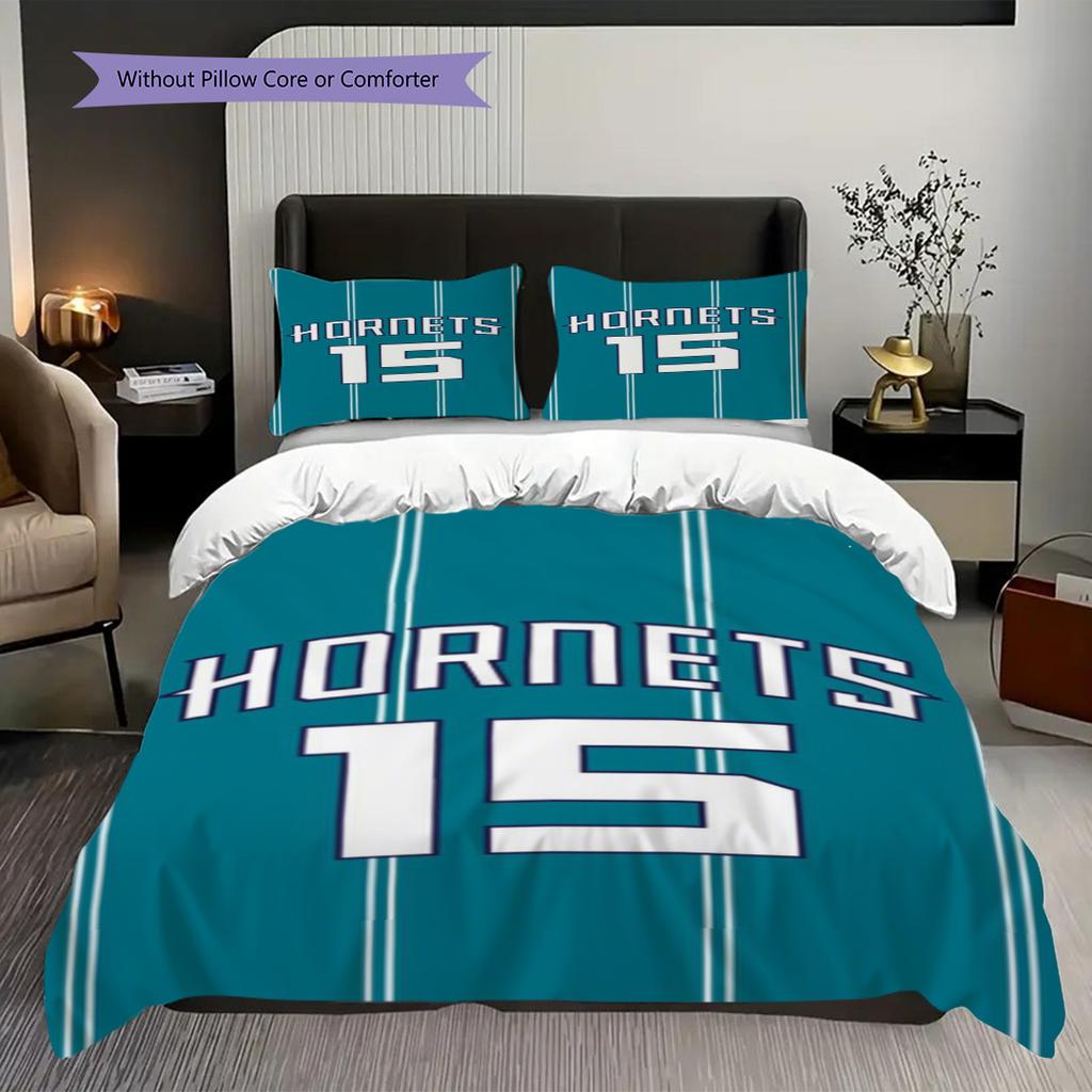 Vintage Hornets Jersey Bedding(1 * duvet cover + 2 * pillowcase, without core)Christmas birthday gift Duvet cover and pillowcase Soft and comfortable