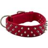 Omni Pet Bravo Nylon Spiked Dog Collar, 29 Inches,Red