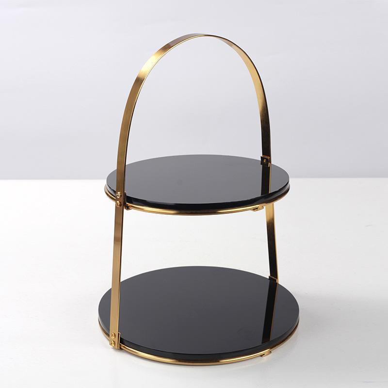 

Легкий роскошный двухслойный десертный конфетный торт, изысканный поднос для модели комнаты, спальни, ресторана, рабочего стола, поднос для хранения ювелирных изделий