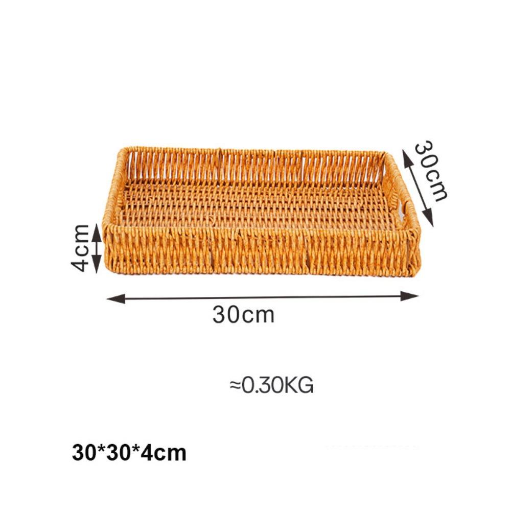 Khaki Rattan Wicker Woven Serving Baskets Hardness Rattan Basket