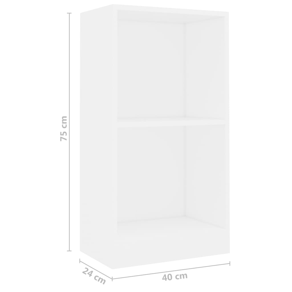 White Bookshelf 40 x 24 x 75 cm Particleboard