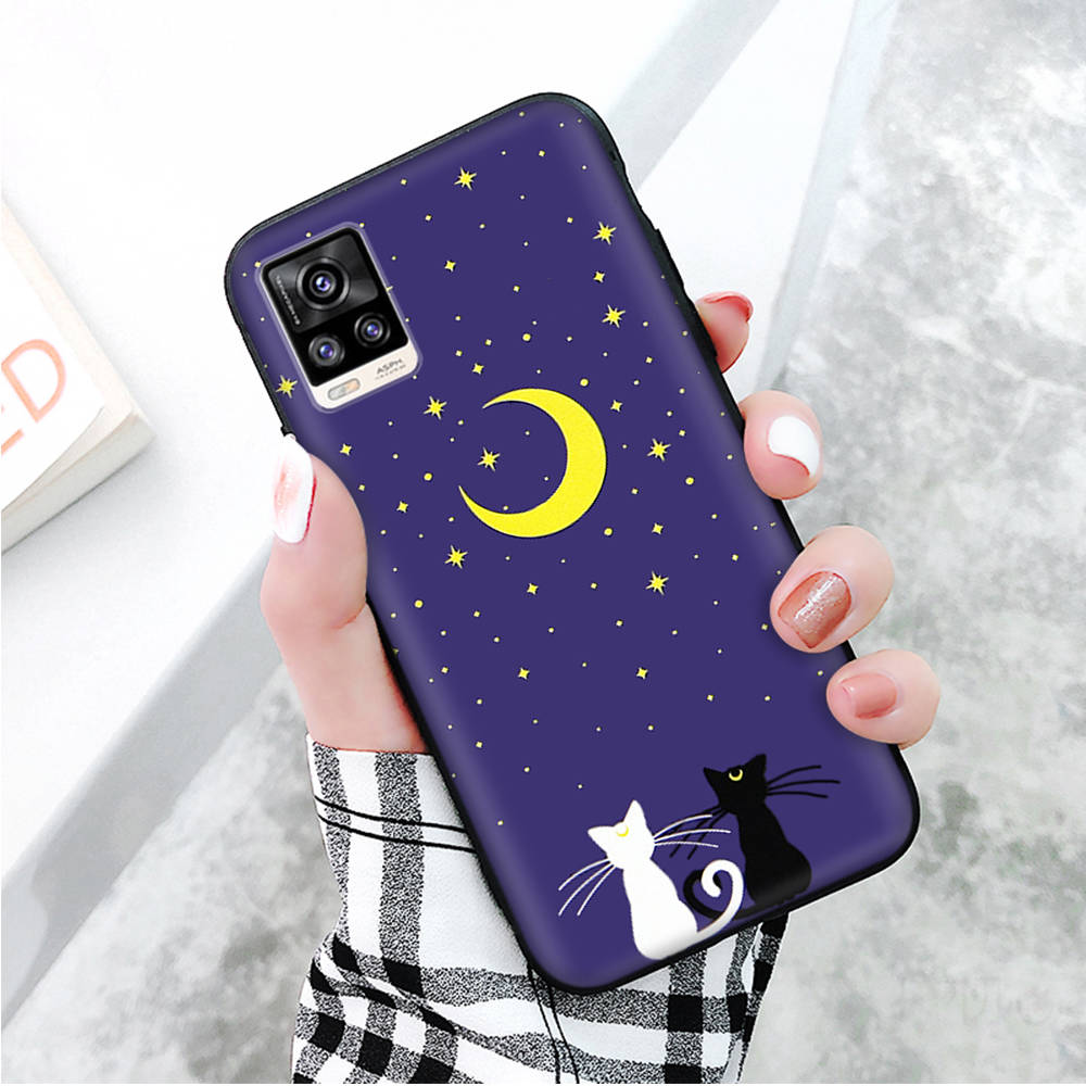 Schwarze Hülle für Xiaomi Redmi 13C Note 9 iPhone XR 7 8 14 15 11 12 13 X XS Pro Max Samsung A25 S23 S24 FE Ultra Plus Sailor Moon