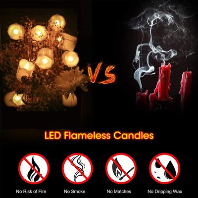 LED Tealight Candles Battery Operated Flameless Flickering Electric Dripping Wax Votive Candlesfor Christmas Halloween Decor