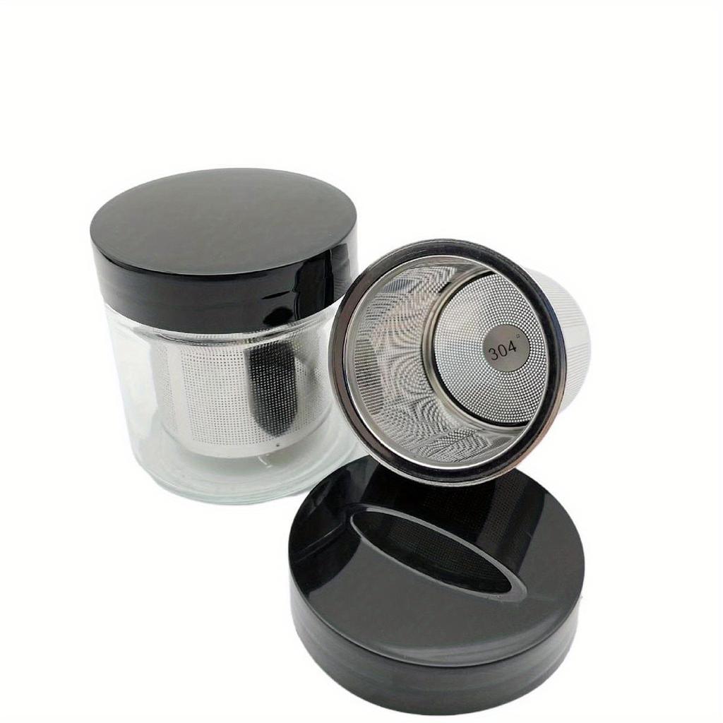 1Pc Jewelry Cleaning Jar Metal Sieve Glass Cleaning Cup Easy To Carry Jewelry Safe Container for Small Stones Earring Watch Parts
