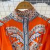 Elegante Vintage Bloemrijke Maxi Jurk Dames Lange Mouw Geplooide Jurk met Vetersluiting Hoge Kraag Enkele Rij Knopen Lente Herfst Jurken