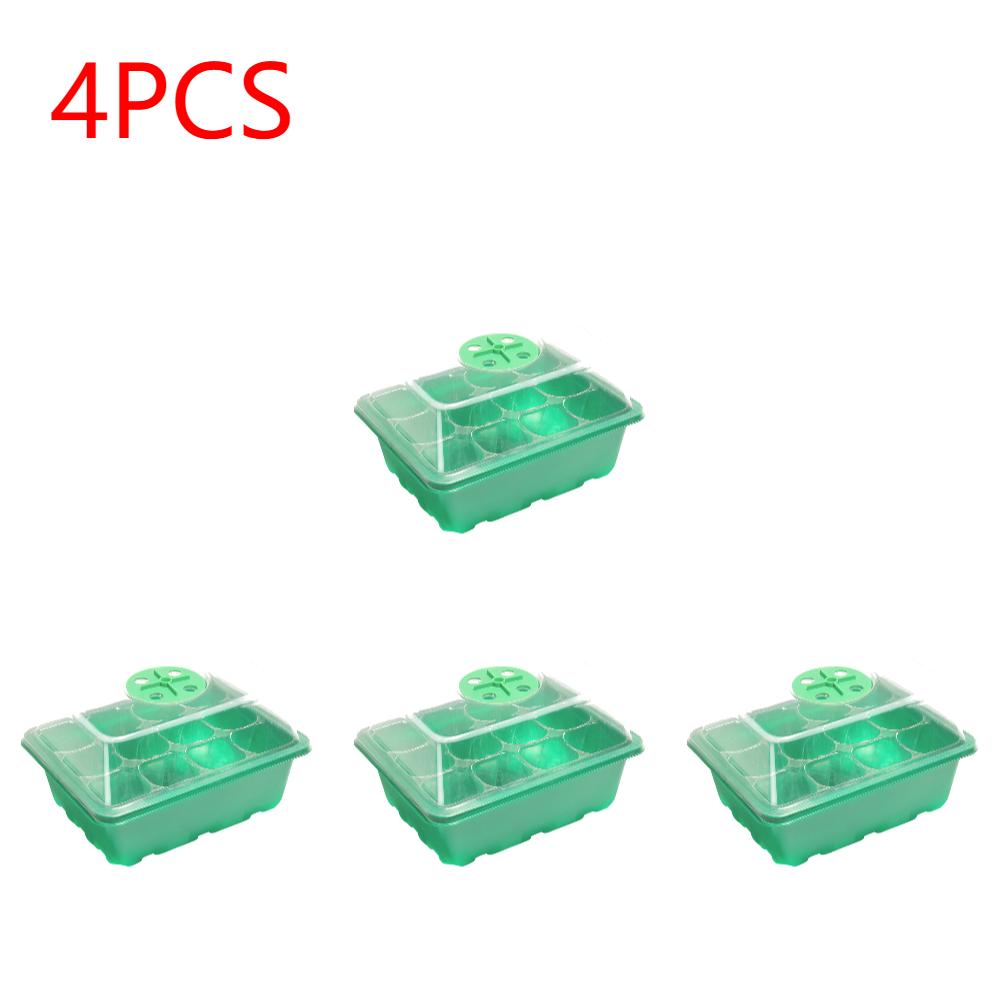 Seed Tray 12 Holes Cell Propagator Growth Thickening Seedling Start Growth Tray with Humidity Dome  For Greenhouse Plants