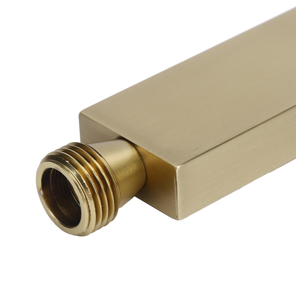 G1/2 Flat   Shape Shower Hd HandHeld Full Copper Shower Sprayer for Bathroom(Brushed Gold )