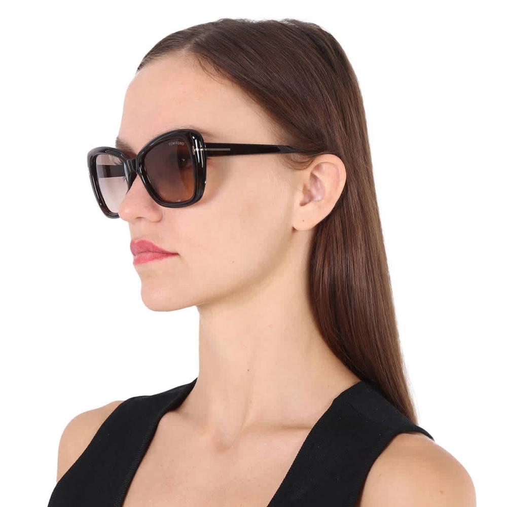 Tom Ford Maeve Brown Gradient Butterfly Ladies Sunglasses Ft1008 52f 55 Multi