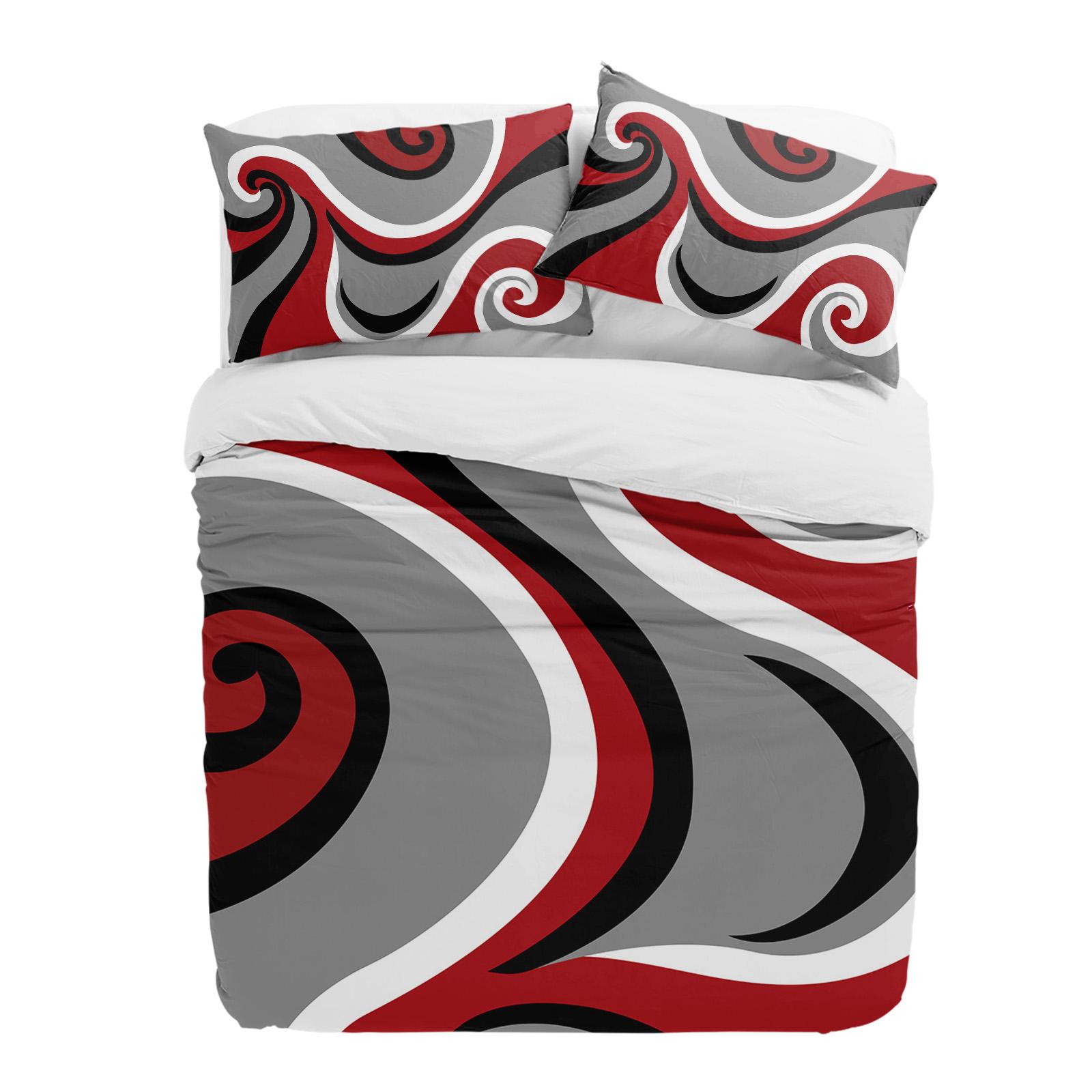 

Abstract Vortex Red 3pcs Bedding Set For Double Bed Home Textile Duvet Cover Quilt Cover Pillowcase EU single(135x200cm)