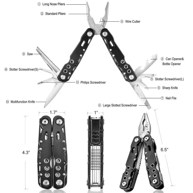 13 In 1 Multi-tool Pocket Pliers Folding Portable Fold Outdoor Multipurpose Pliers Repair Tools