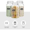 Airtight Glass Jars with Lids Set of 3. 78oz Glass Jar with Lid and 6 Silicone Seals! Large Glass Food Storage Containers. Square Mason Jar
