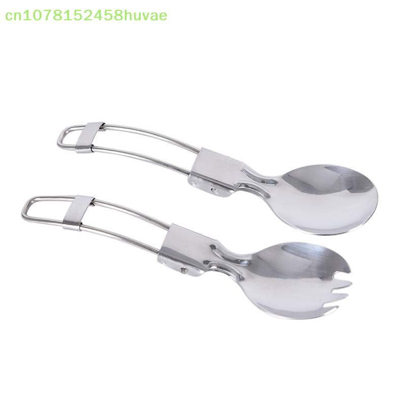 Folded Spoon Spork Outdoor Tableware Camping Cookware Folded Flatware For Picnic