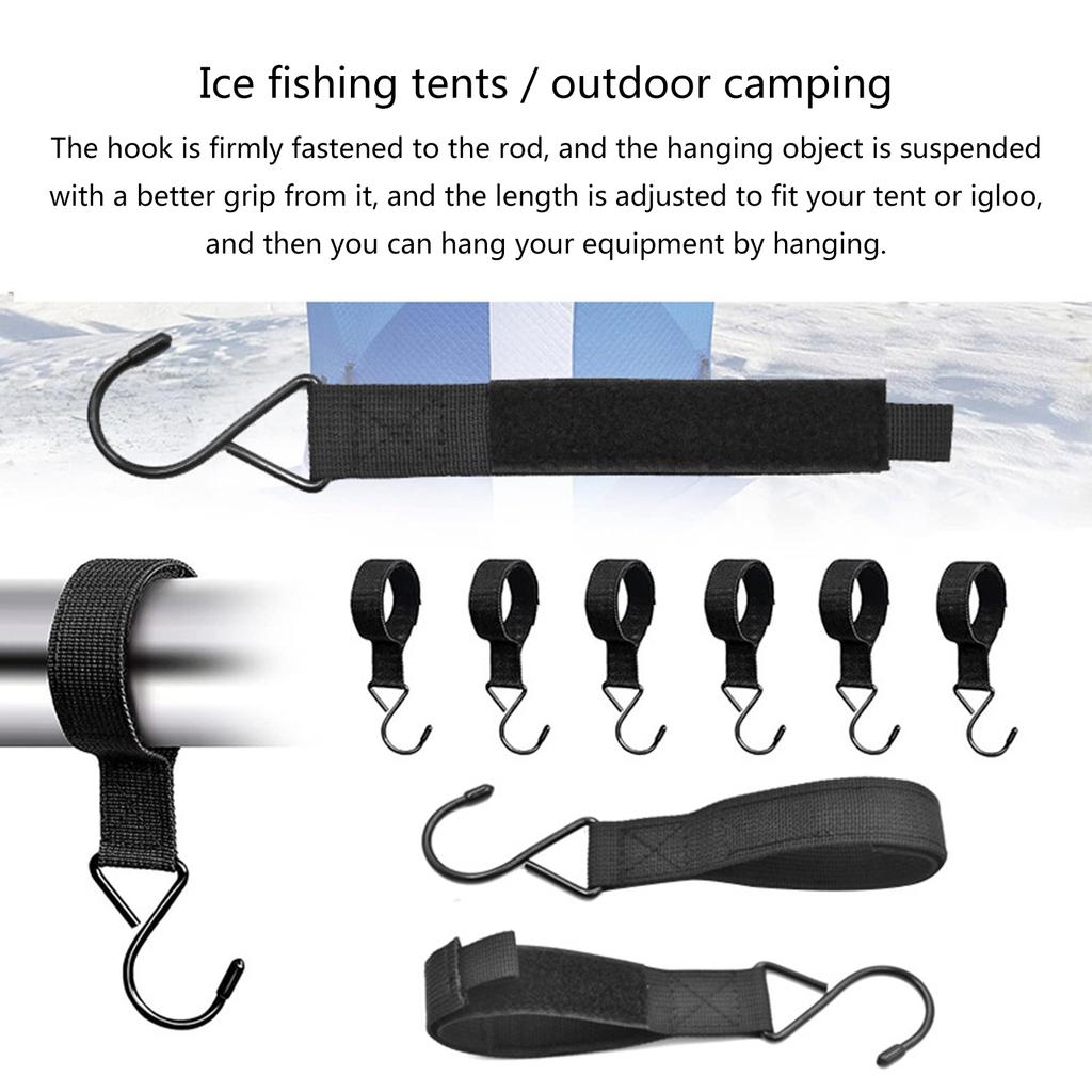 14Pcs Ice Fishing Shelter Hook Metal Clothing Rack Blind Hooks Clothesline Outdoor Ice Fishing Accessories Shelter Hooks
