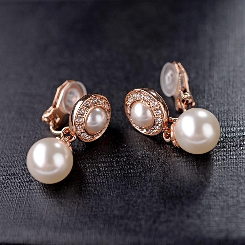 Korean Imitation Pearls Fake Piecring Ear Ring For Women Girl Trendy Clip Earrings Non Pierced Wedding Body Jewelry