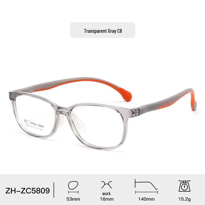 Stylish TR90 Eyeglass Frame for Kids - Lightweight, Comfortable PPSU Frame with Silicone Nose Pads for Students