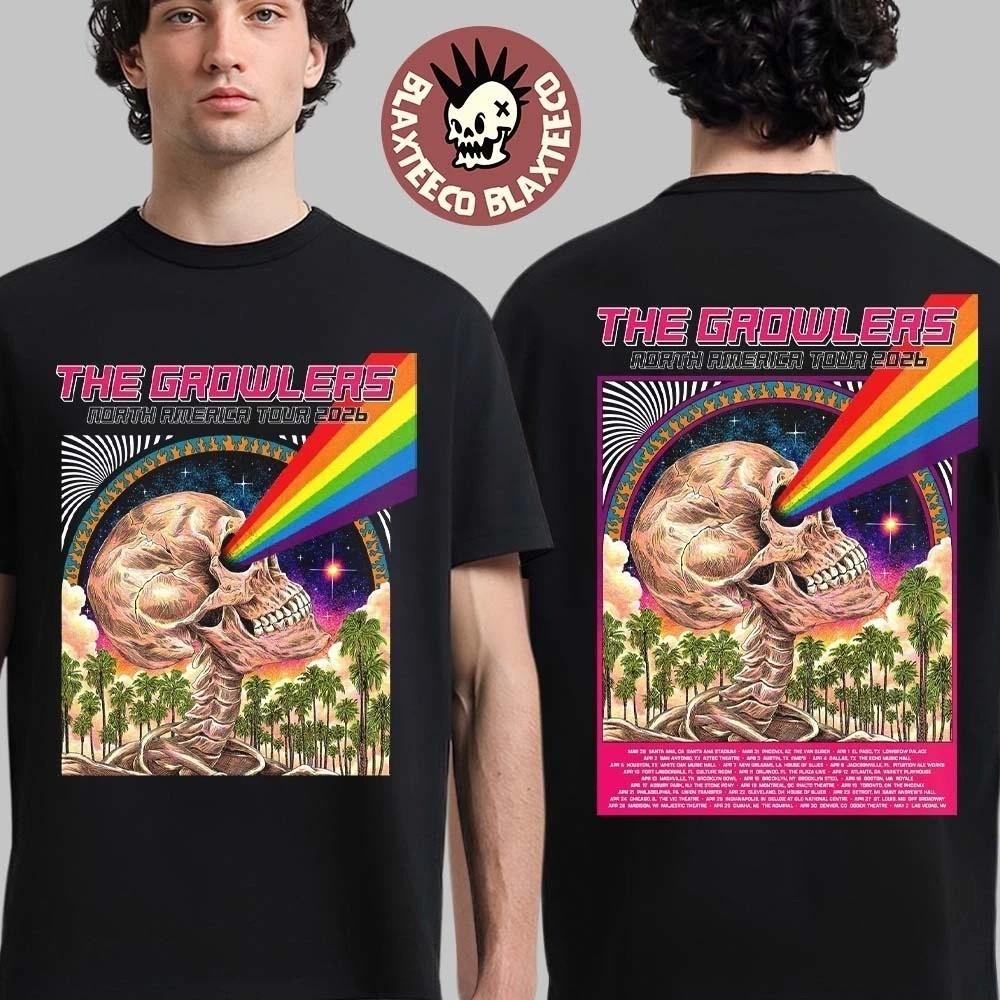 The Growlers North America Tour 2026 Schedule Dates Skeleton Laser TShirt S4XL Unisex T-Shirt XL