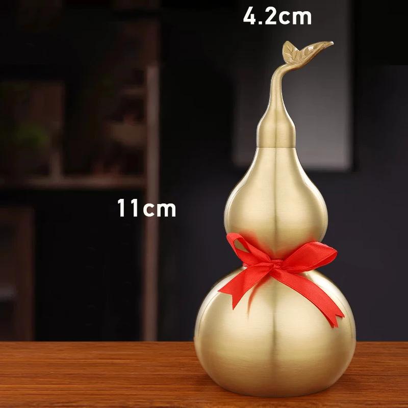 1 шт. Латунная фигурка тыквы-горлянки - Открывающаяся крышка, Декоративный коллекционный предмет Фэн-шуй для процветания и долголетия, Декор для дома, офисного стола