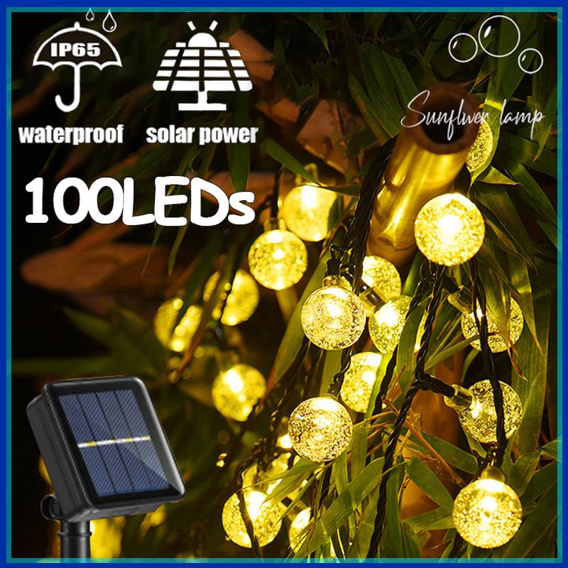Buy Solar String Lights Outdoor 100 LED Crystal Globe Lights Waterproof