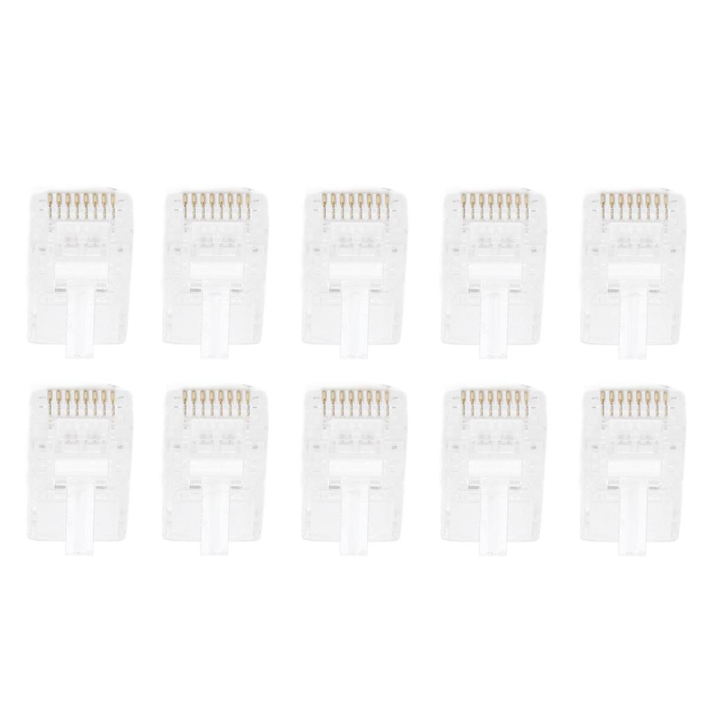 100Pcs TF1013D CAT5 RJ45 Connector 8P8C Ethernet Cable Coupler Crystal Head for Network