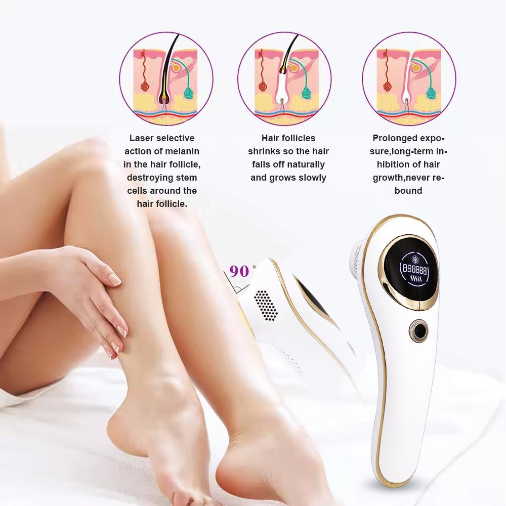 Freezing Point IPL Laser Device for Permanent Hair Removal, 999,999 Flashes, Home Use, Automatic Fast Flash.