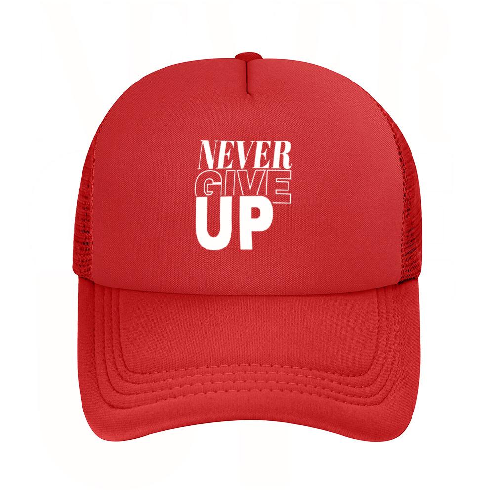 Never Give Up inspirational motivation Baseball Cap Anime Graphic Hats Adult Unisex Women Sports Outdoor