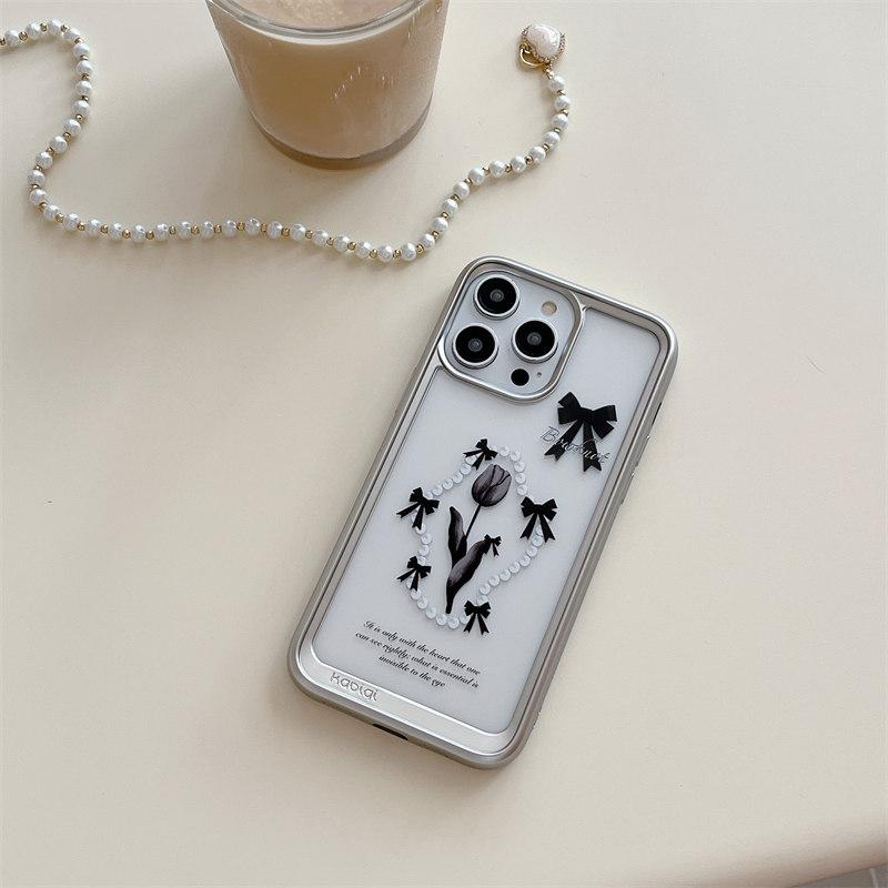 Custodia di lusso in TPU trasparente elettroplaccato con motivo a gattino e cucciolo per iPhone 15 Pro Max 14 13 12 Pro, con protezione anticaduta integrale e fiocco