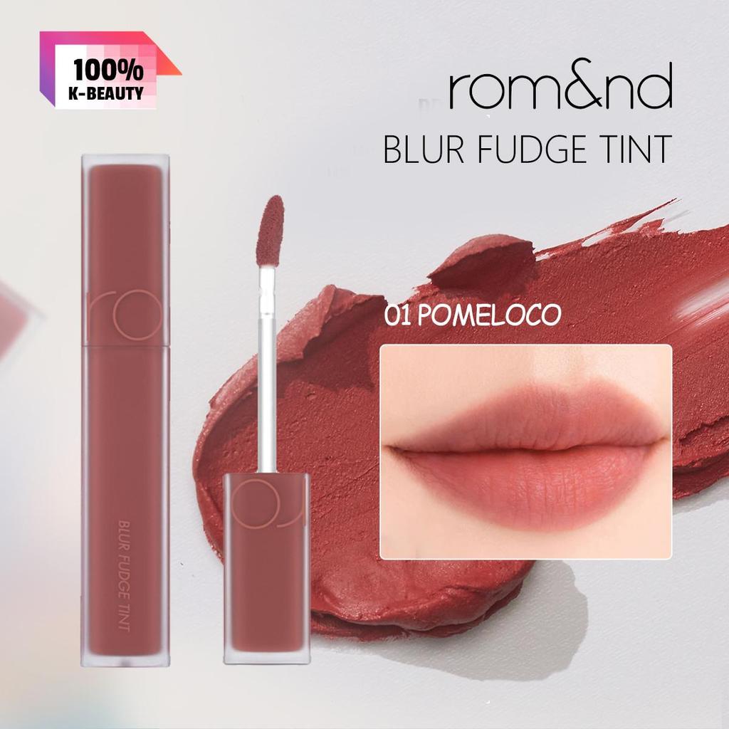 Rom&nd BLUR FUDGE TINT 01-04/06/11/13/16, Velvet Fudge Texture, Misty Blur Finish, Rich Color Rendering, Korean Cosmetics, Korean Makeup