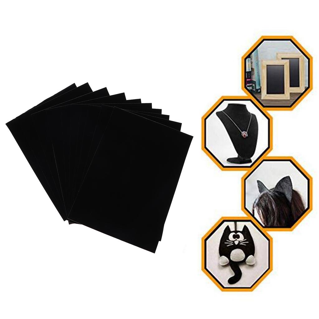 10pcs Self adhesive Black Jewelry Box Lint Lining Sticky Flocked Cloth Accessory