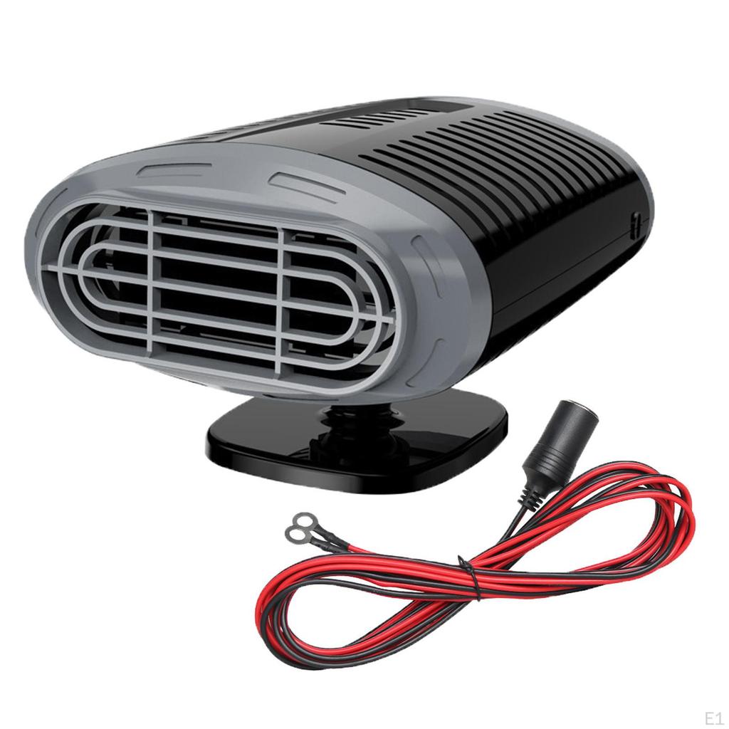 Car Heater Rotatable Strong Wind RV Demister Defroster Cigarette Lighter, Fast Heating, 1.5M Cable