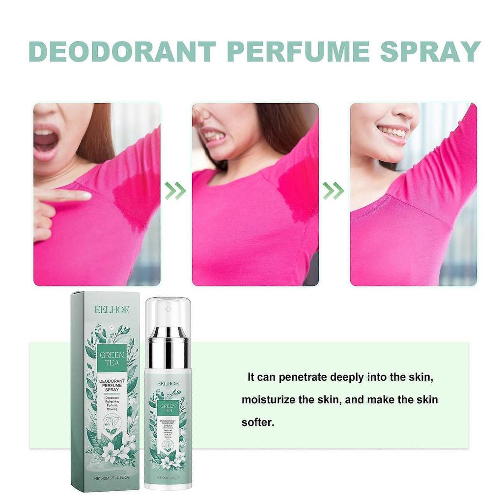 Green Tea Deodorant Perfume Spray, Reduce Armpit Odor Sports Sweat Odor Body Refreshing Fragrance Spray