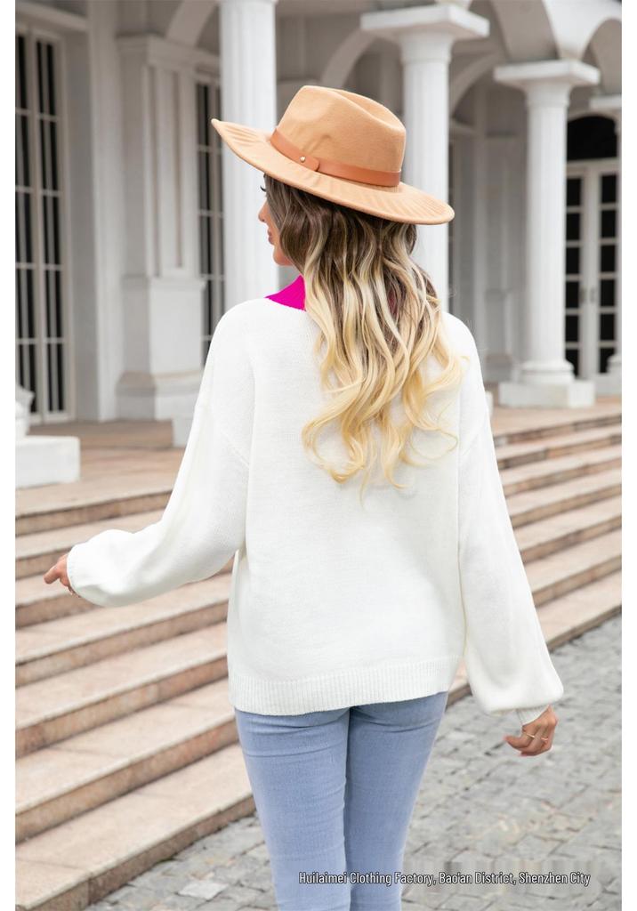 2026 Autumn-Winter Women's Heart-Shaped Valentine’s Day Round Neck Knit Pullover