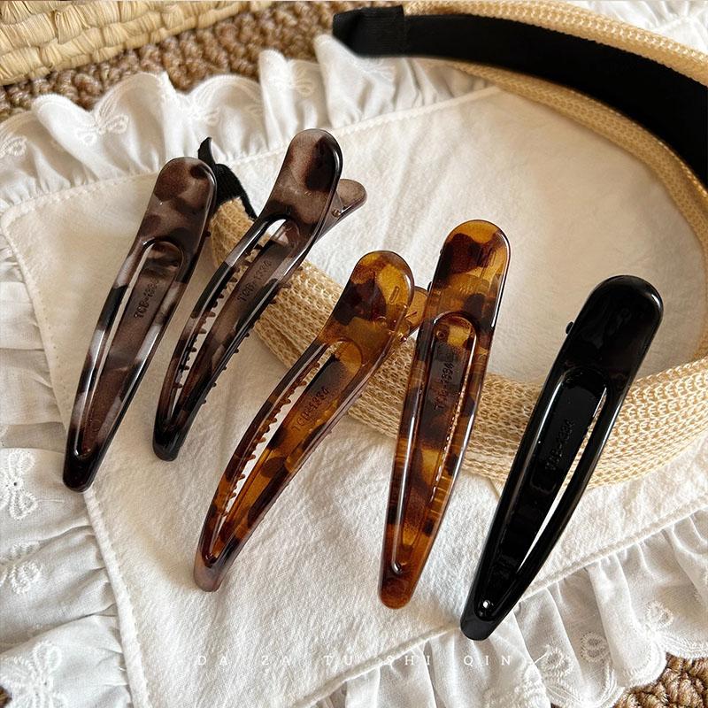 2pcs/set Elegant Leopard Print Duckbill Hairpin For Women Girls Hair Bangs Holder Hair Clip Barrette Hair Accessories