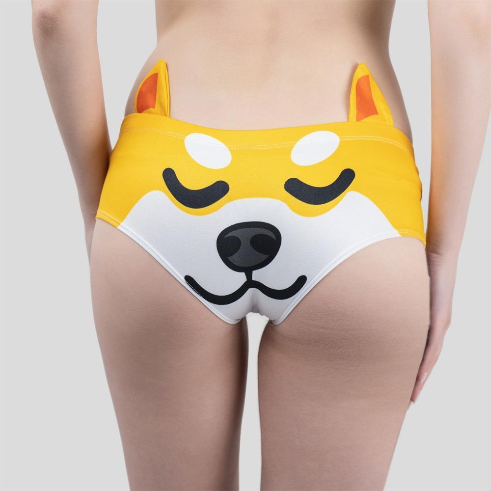 3D Ohren Damen Unterwäsche Kleiner Fuchs Shiba Inu Schwein Schaf Bedruckte Bequeme Damen Slips Atmungsaktive Mädchen Slips Damen Mädchen