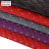 Faux Leather Diamond Grid Car Seat Cushion with Embroidery